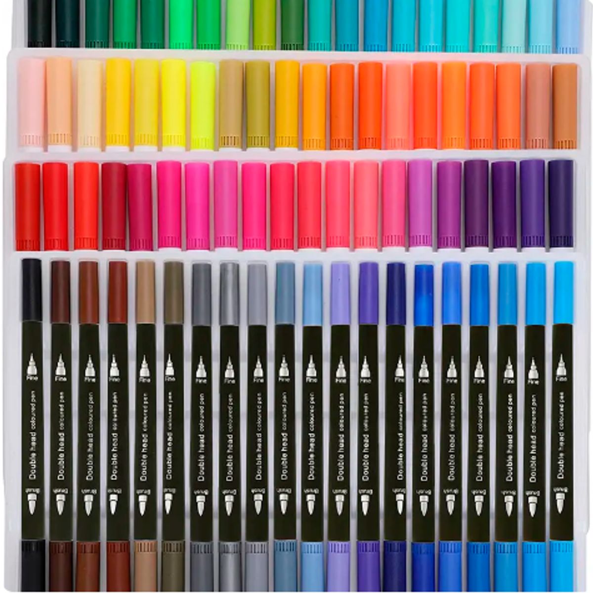 GENERICO - 80 Marcadores De Doble Punta Tipo Pincel Colores
