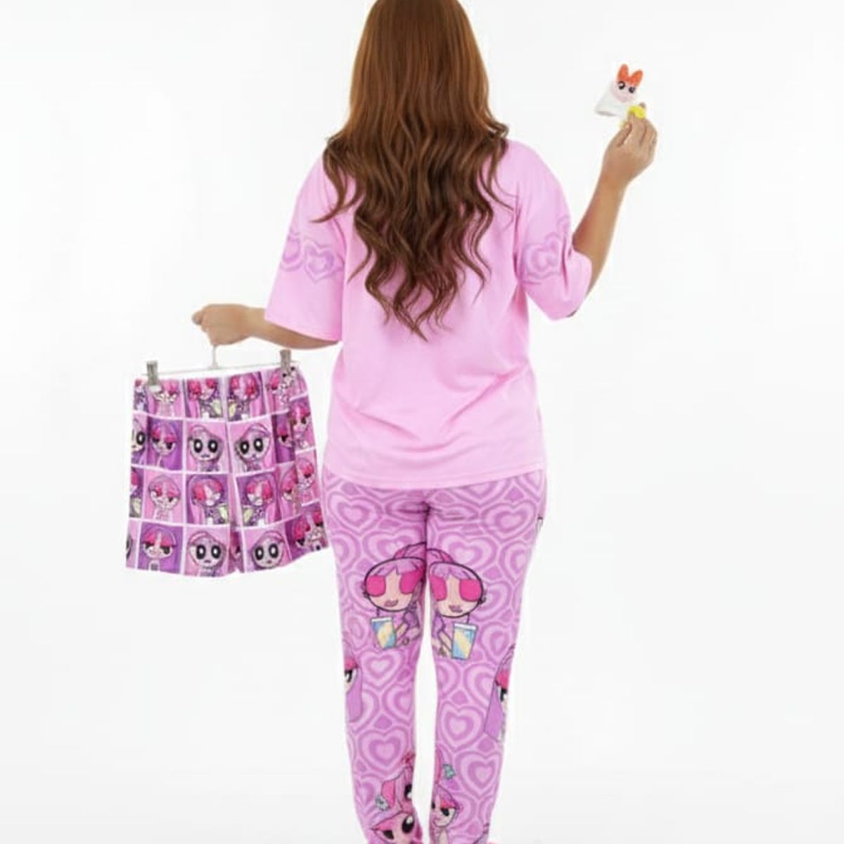 DISNEY CLASICOS - conjunto de pijama para mujer o juvenil inspirado en el personaje de burbuja camisa color rosada