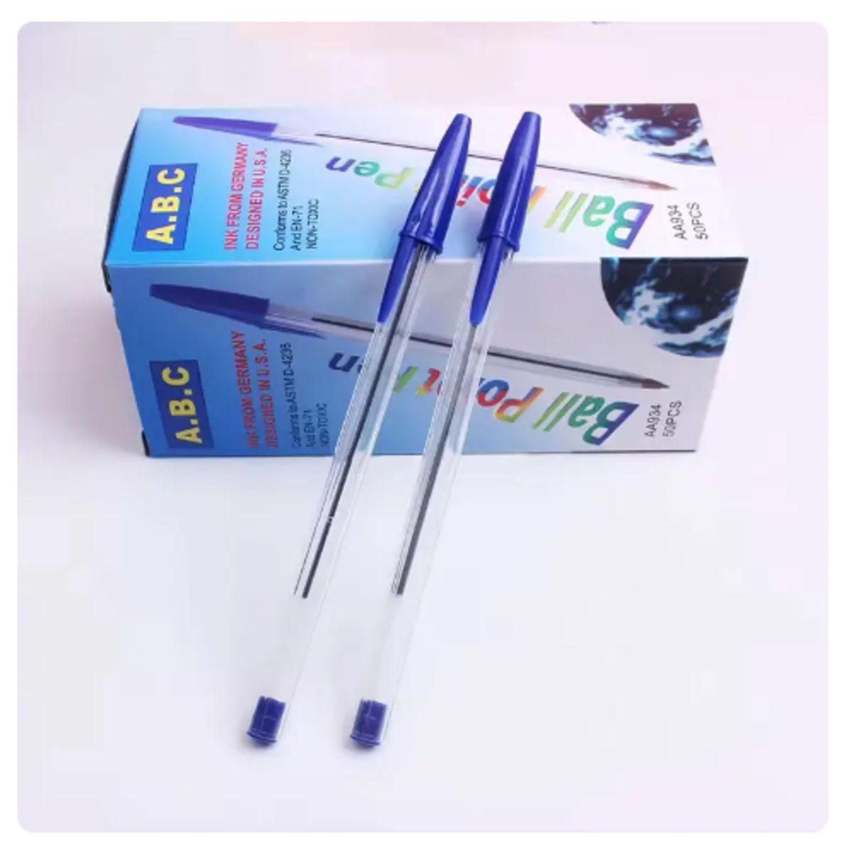 GENERICO - Caja 50 Lápiz Pasta Bolígrafos Punta Redonda