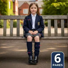 UTILISIMO - Pack 6 Polainas Escolares Invierno Abrigadoras Niña Azul Acrílico