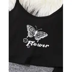 KIRAMA CLOTHING STORE - Set Infantil “Flower Athletics” Top Crop + Jogger Bicolor