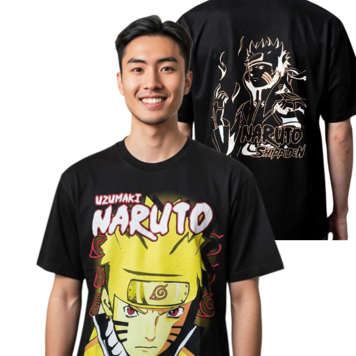 ROLY - Polera Naruto NEGRA Sasuke Sakura  Anime Otaku Manga