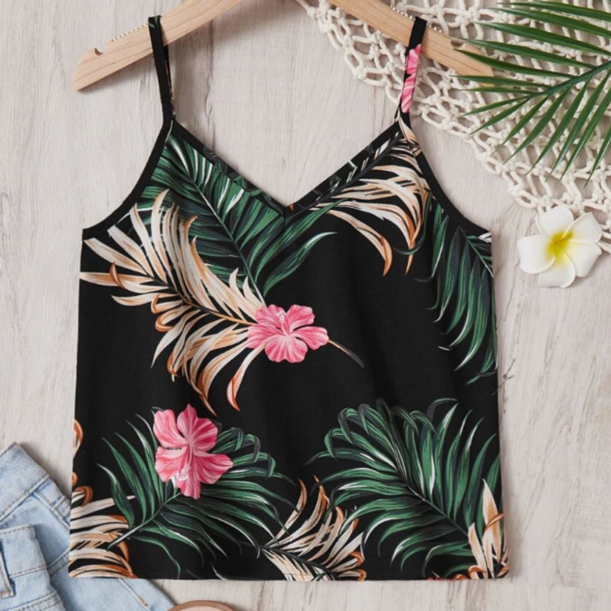 KIRAMA CLOTHING STORE - Top Infantil de Tirantes Estampado Tropical  Multicolor