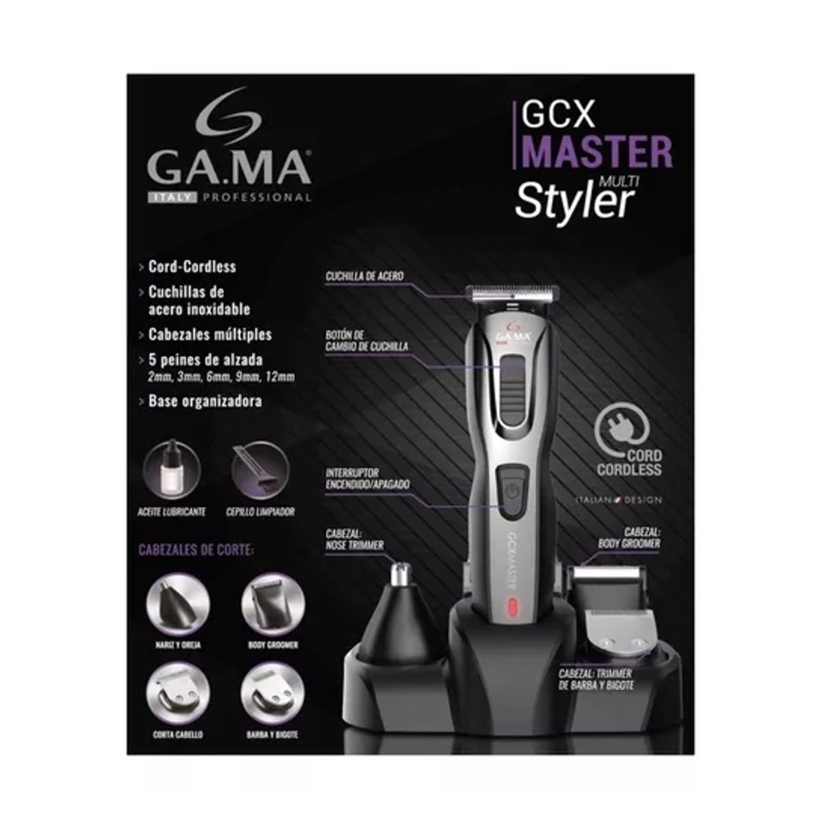 GAMA - MAQUINA CORTAPELOS GAMA GCX MASTER BVT RECARGABLE