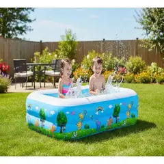 GENERICO - Piscina Inflable Rectangular Verano Niños 210 X 140 X 60cm Azul