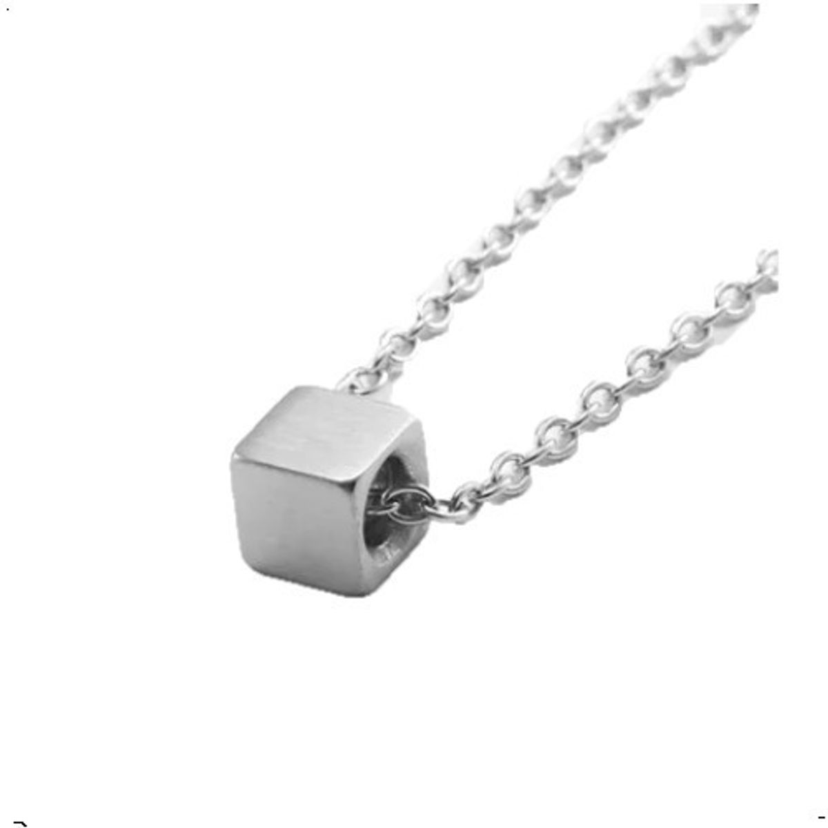 GENERICO - Collar Cubo Silver Space Hombre Mujer Moda M