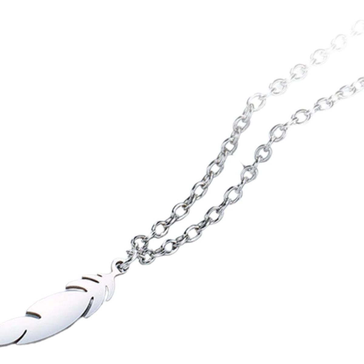 GENERICO - Collar Pluma Silver Space Hombre Mujer Moda M