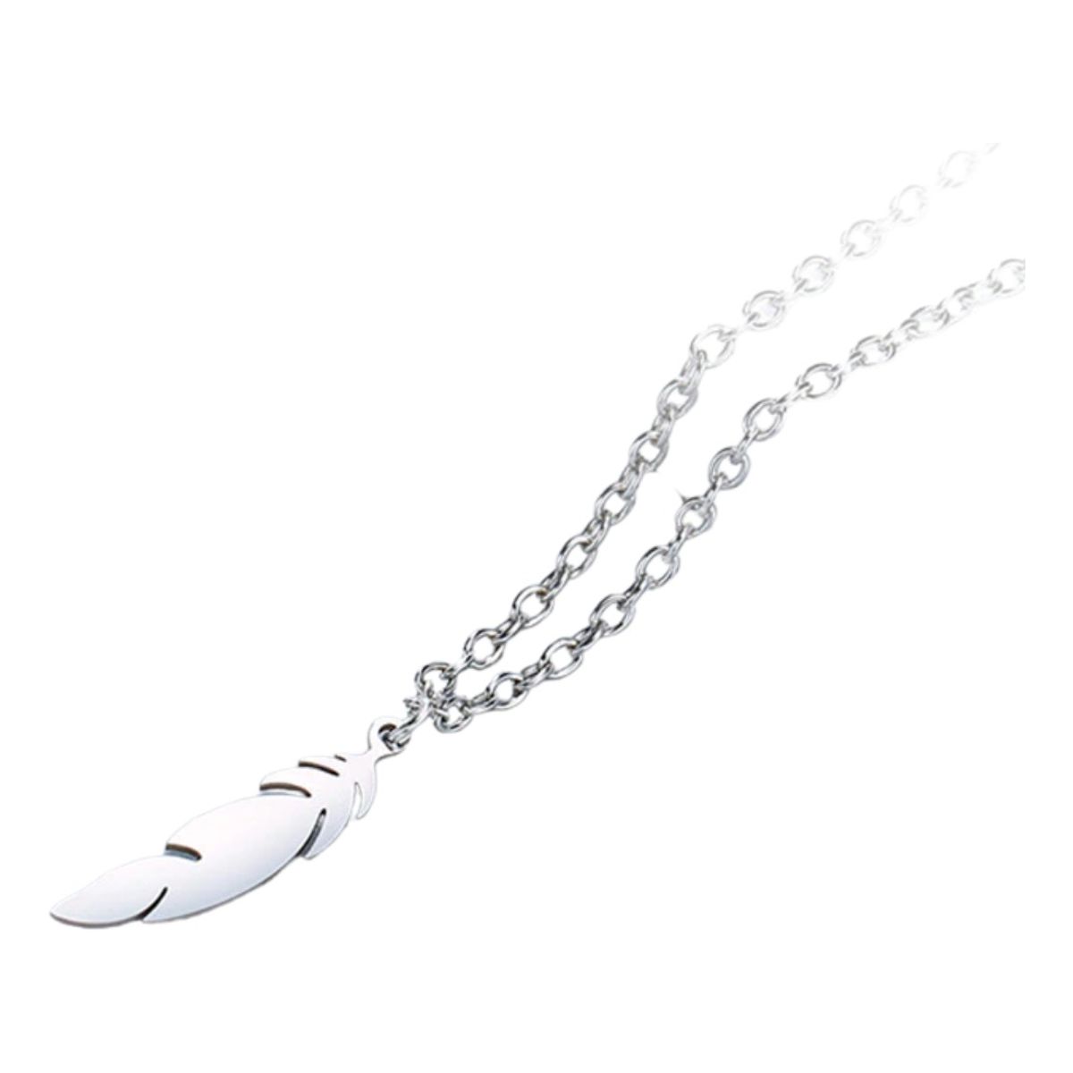 GENERICO - Collar Pluma Silver Space Hombre Mujer Moda M