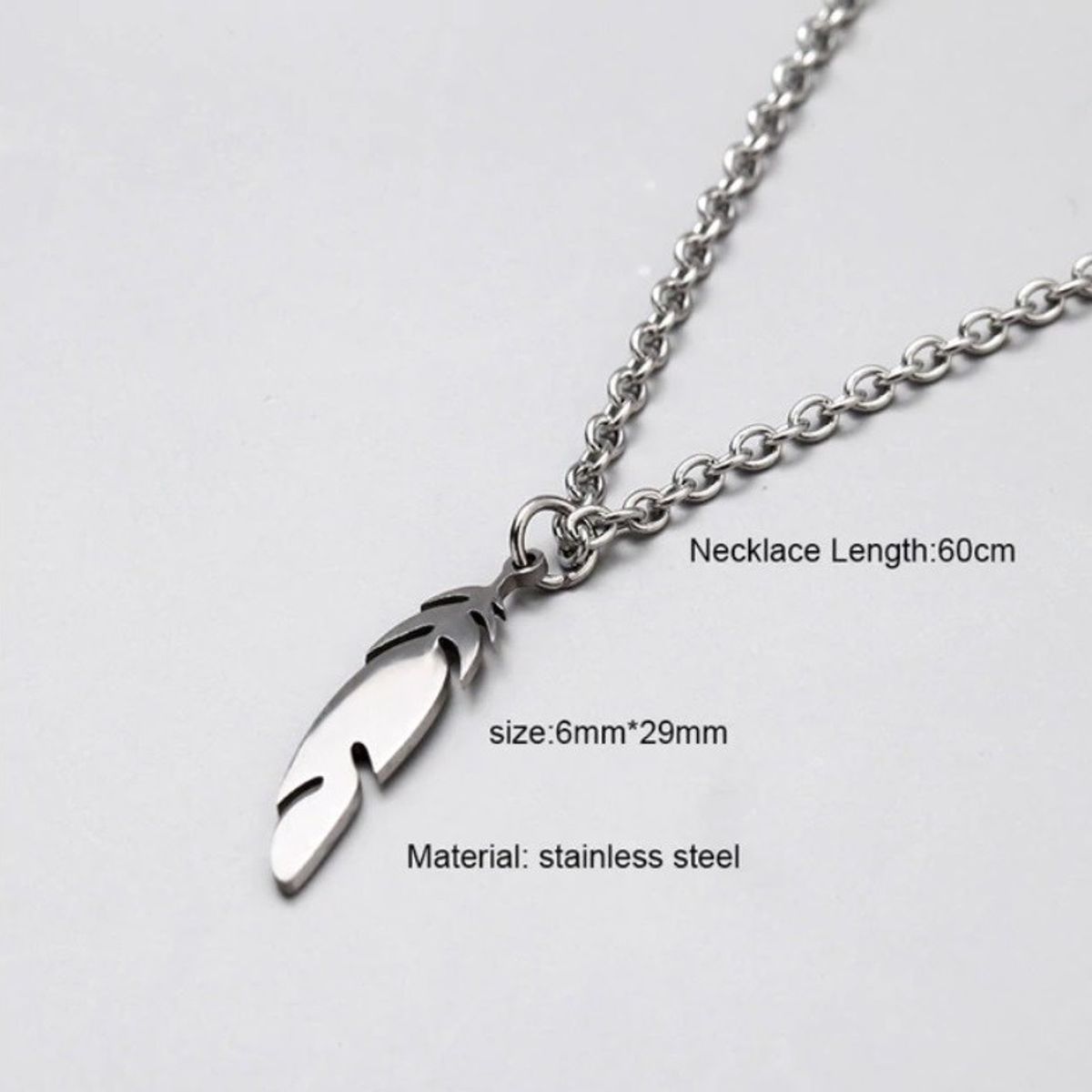 GENERICO - Collar Pluma Silver Space Hombre Mujer Moda M
