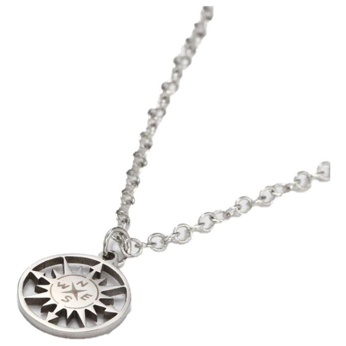 GENERICO - Collar Brújula Silver Space Hombre Mujer Moda M