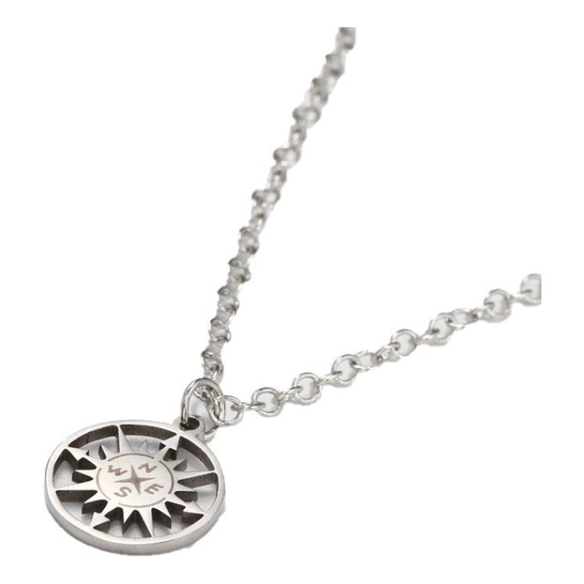 GENERICO - Collar Brújula Silver Space Hombre Mujer Moda M