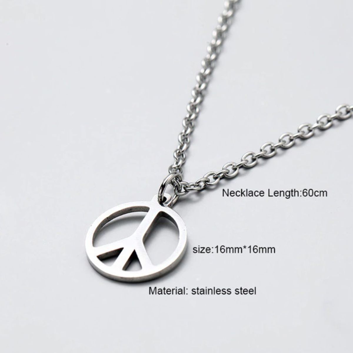 GENERICO - Collar Amor Y Paz Silver Space Hombre Mujer Moda M