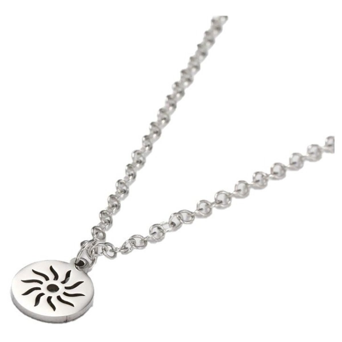 GENERICO - Collar Sol Silver Space Hombre Mujer Moda M