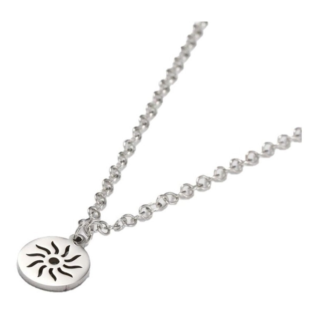 GENERICO - Collar Sol Silver Space Hombre Mujer Moda M