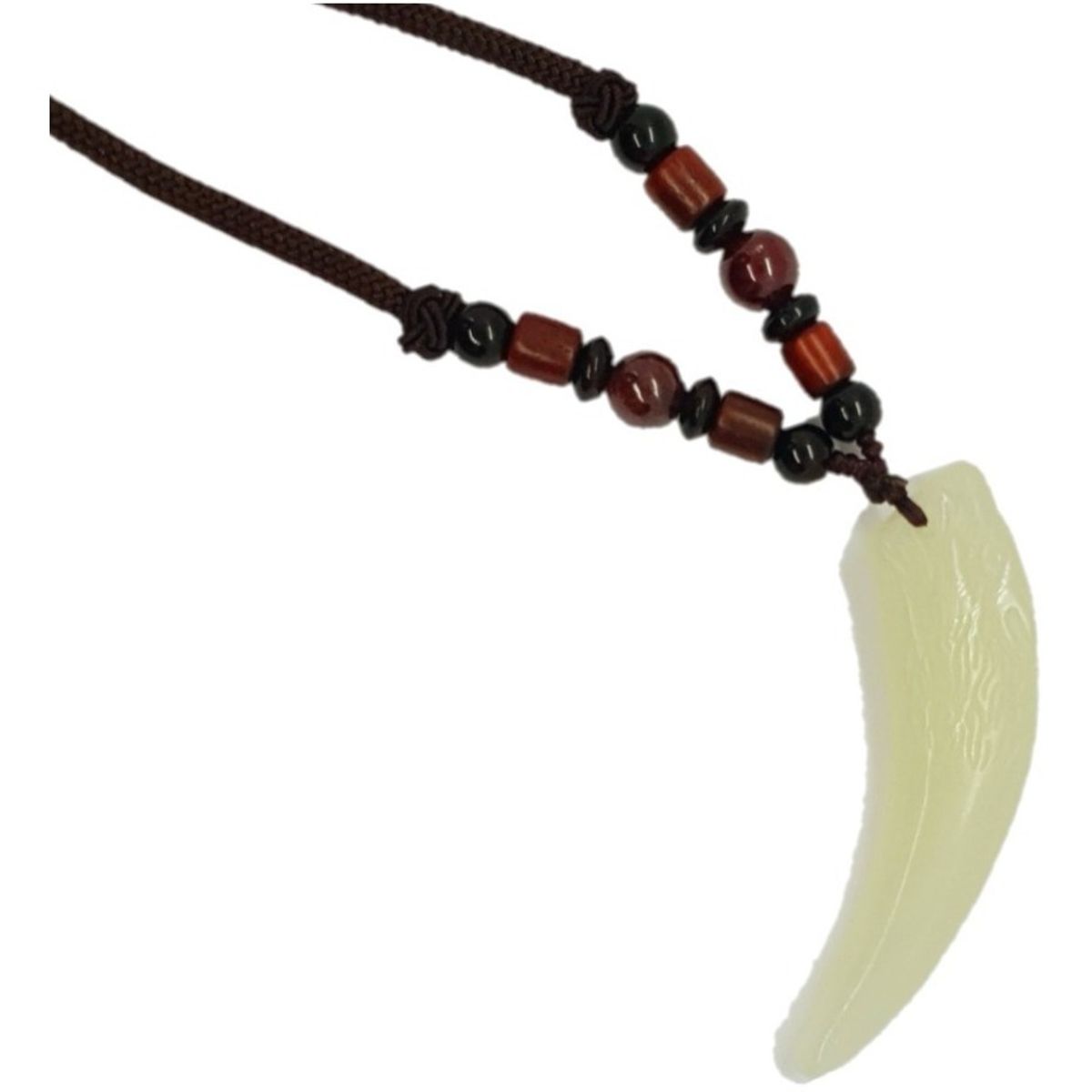 GENERICO - Collar De Lobo Piedra White Onix Y Red Hombre Mujer 2021