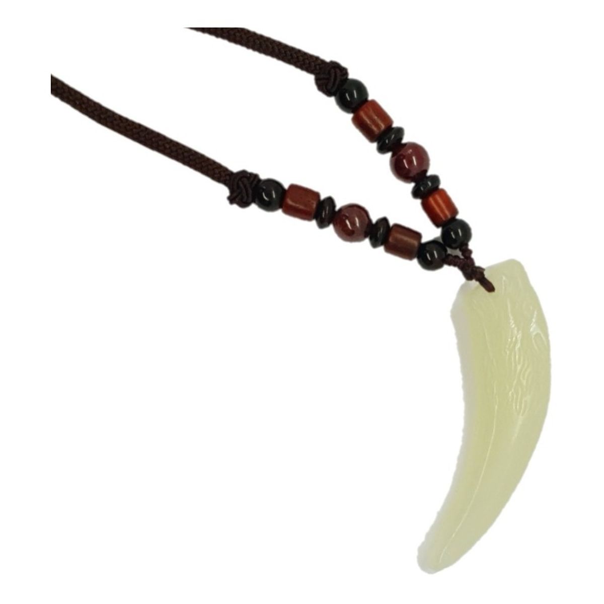 GENERICO - Collar De Lobo Piedra White Onix Y Red Hombre Mujer 2021