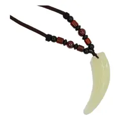 GENERICO - Collar De Lobo Piedra White Onix Y Red Hombre Mujer 2021