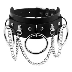 GENERICO - Collar Gargantilla De Cuero Gótica Corazón Y Candado Mujer 2