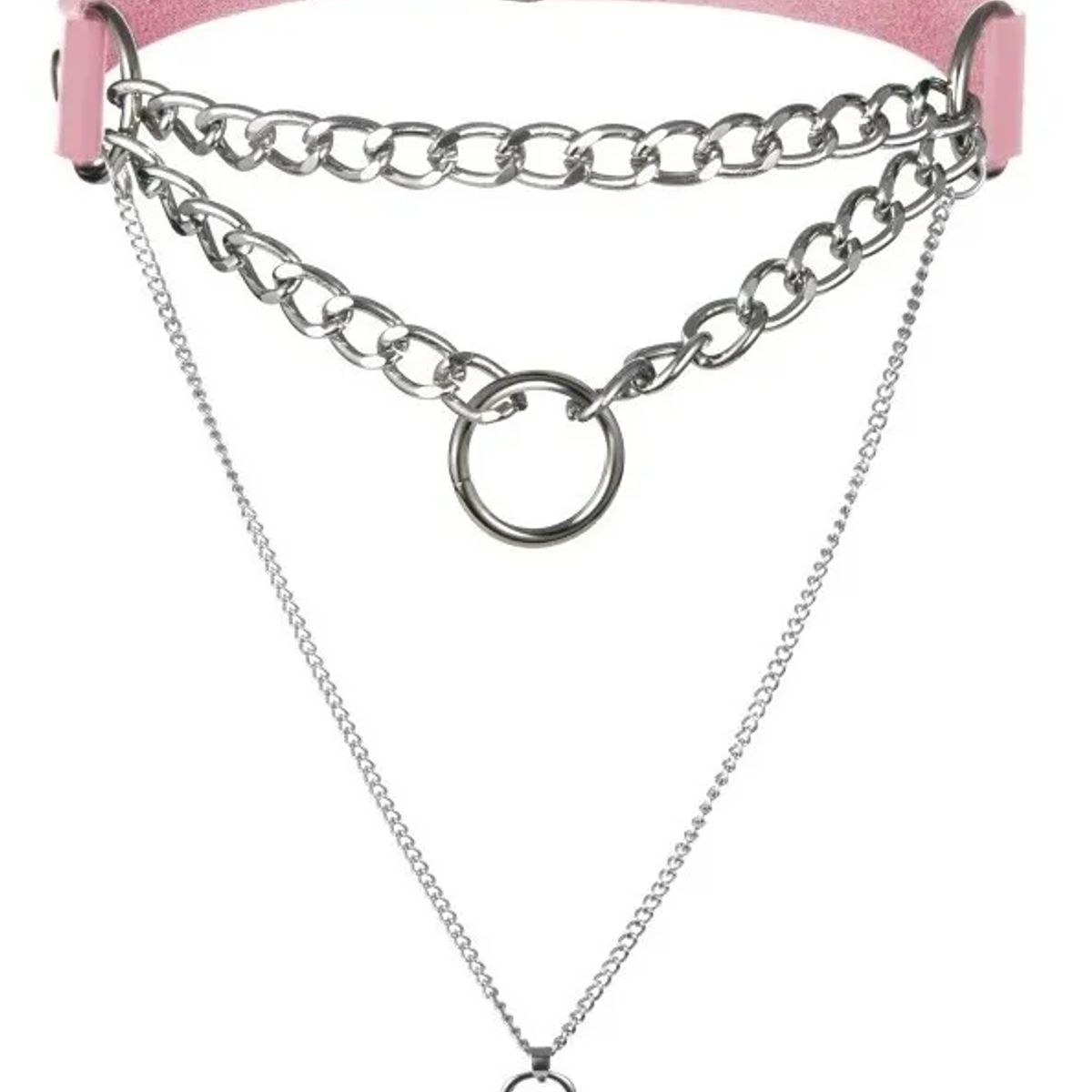 GENERICO - Collar Gargantilla De Cuero Gótica Corazón Y Candado Mujer