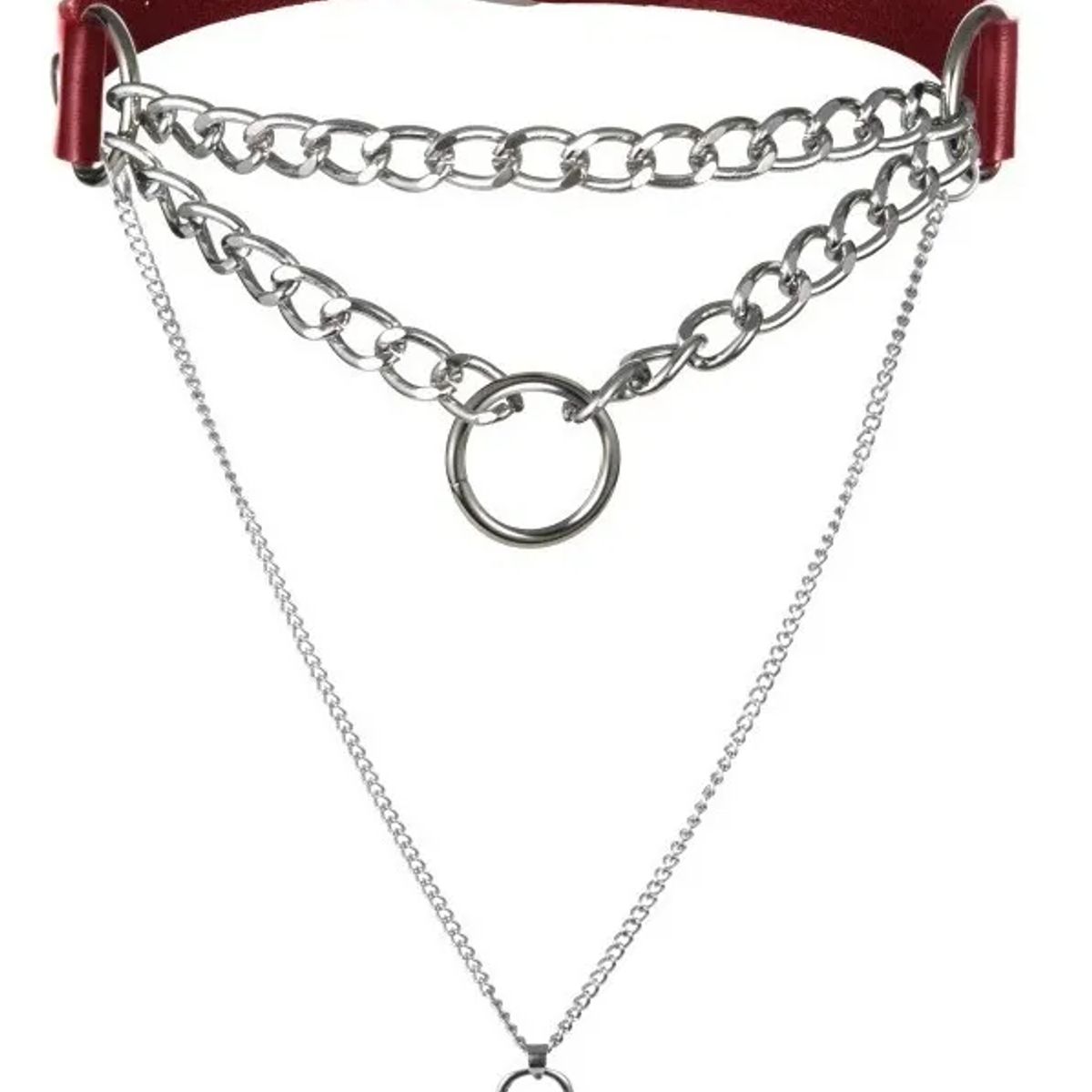 GENERICO - Collar Gargantilla De Cuero Gótica Corazón Y Candado Mujer