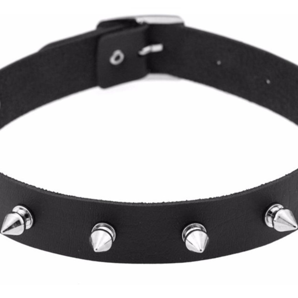 GENERICO - Collar Gargantilla De Cuero Gotica De Puntas Hombre Mujer