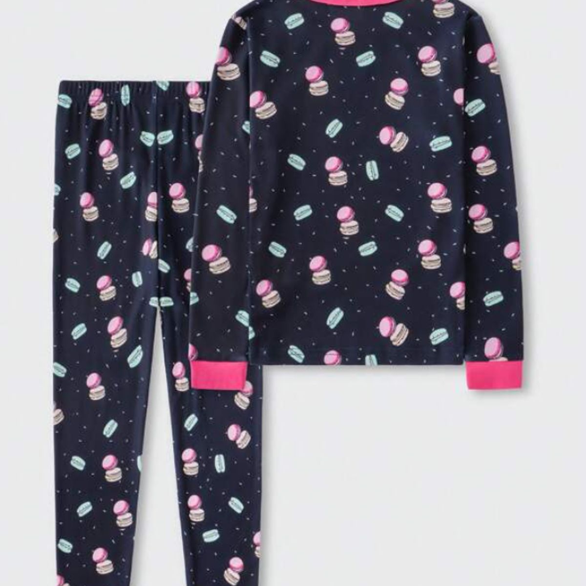 KIRAMA CLOTHING STORE - Pijama Niña Dos Piezas Estampado Macarons Azul Marino