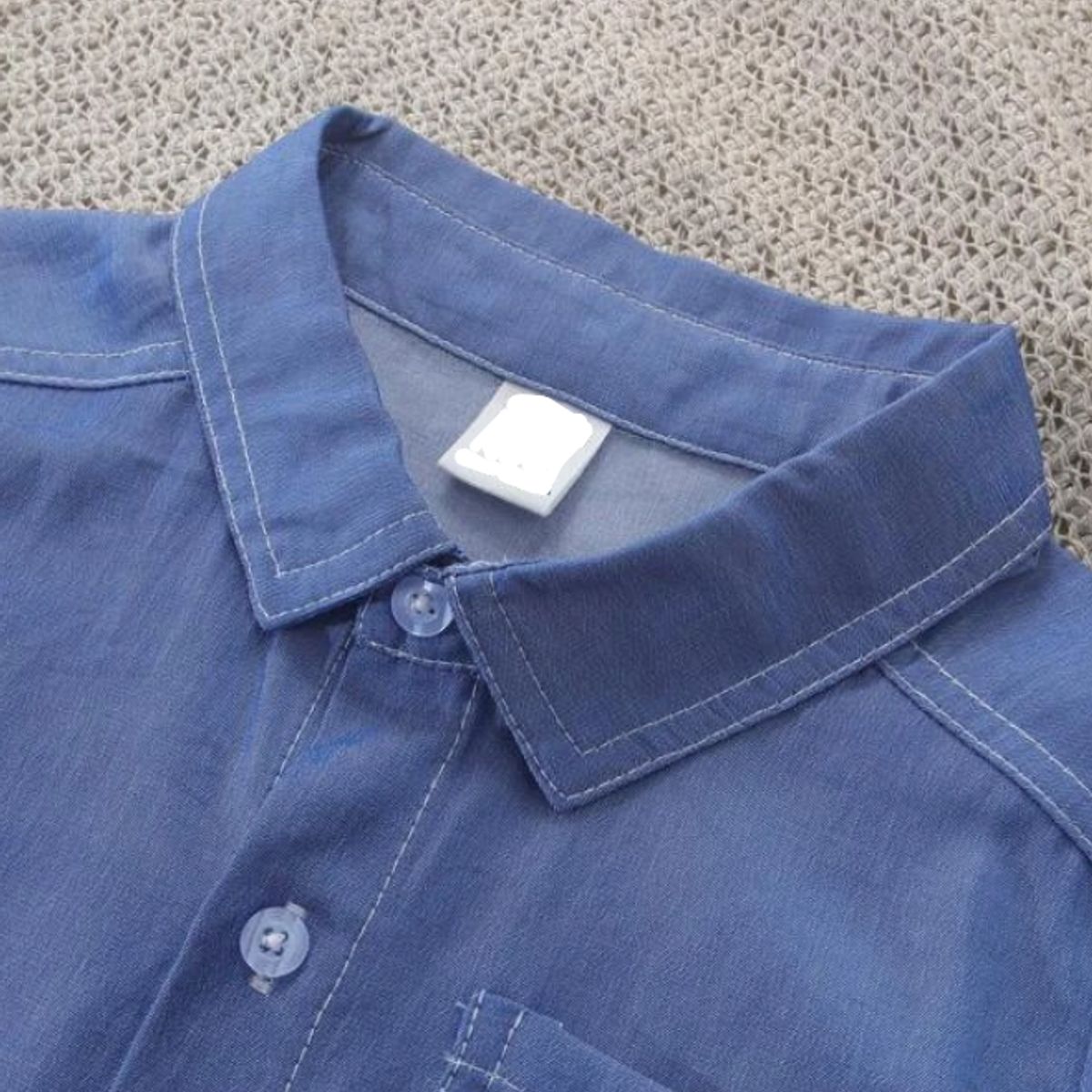 KIRAMA CLOTHING STORE - Conjunto Infantil Niño 3 Piezas Camisa Denim, Polera a Rayas y Short Negro