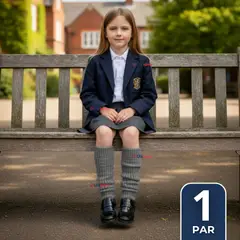 UTILISIMO - Polainas Escolares 1 Par Invierno Abrigadoras Niña Gris Acrílico