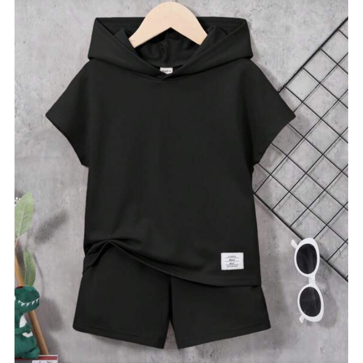 KIRAMA CLOTHING STORE - Conjunto Infantil Niño 2 Piezas Polera con Capucha y Short Deportivo