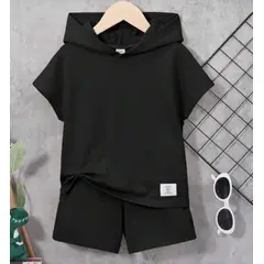 KIRAMA CLOTHING STORE - Conjunto Infantil Niño 2 Piezas Polera con Capucha y Short Deportivo