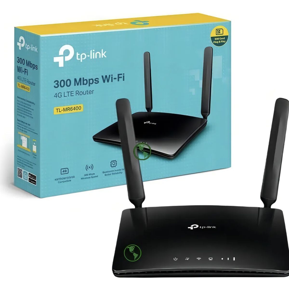 TP LINK - Router Bam inalambrico Tp-Link MR150 4G LTE Chip Wi-Fi 4 N 300 Megas