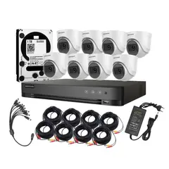 HIKVISION - Kit 8 Cámaras 1080p Lite 8 Domo