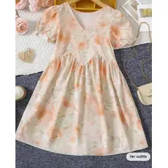 KIRAMA CLOTHING STORE - Vestido niña floral bohemio rosa pálido