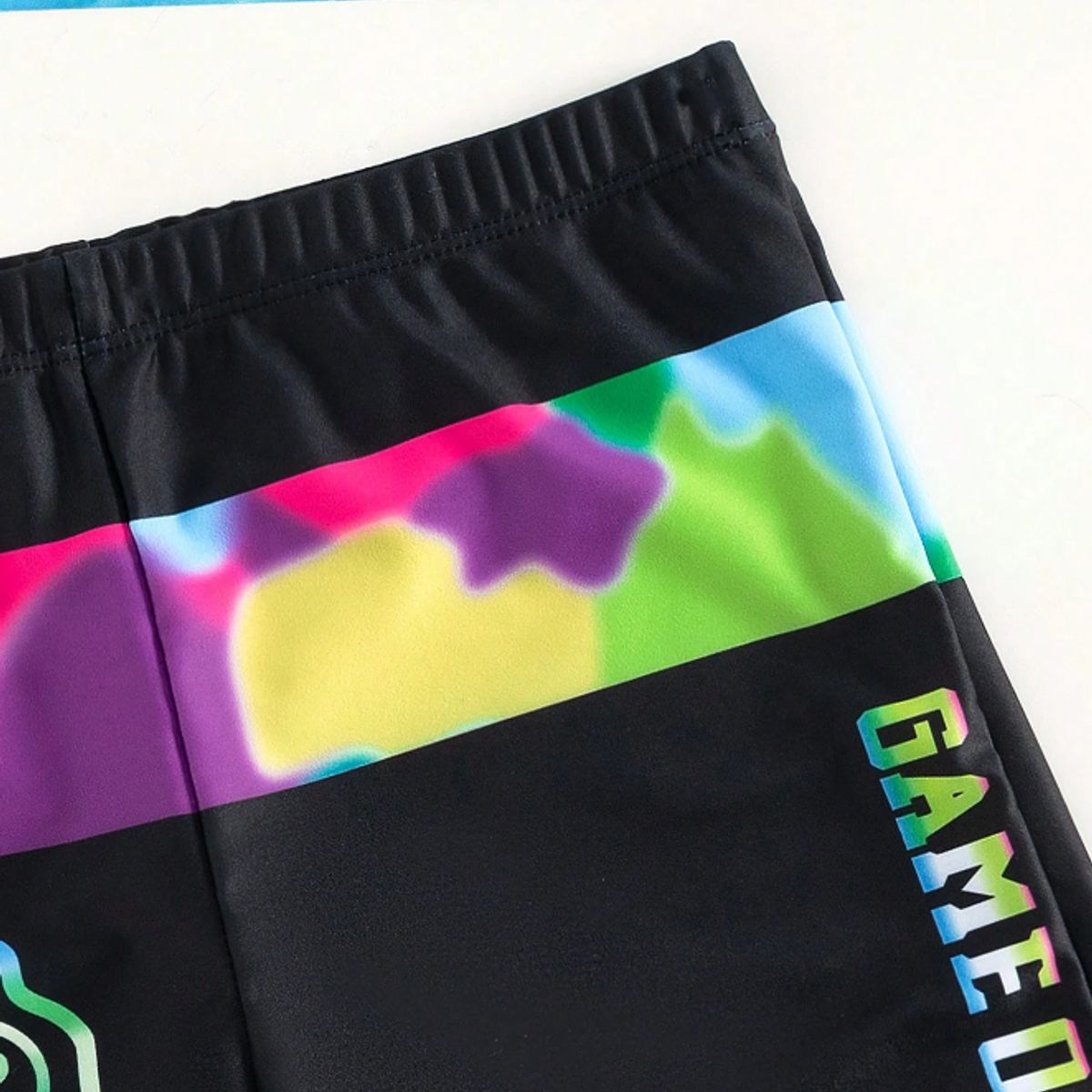 KIRAMA CLOTHING STORE - Short de baño niño gamer negro estampado