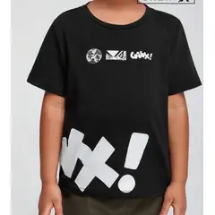 KIRAMA CLOTHING STORE - Polera niño manga corta estampada letras negra