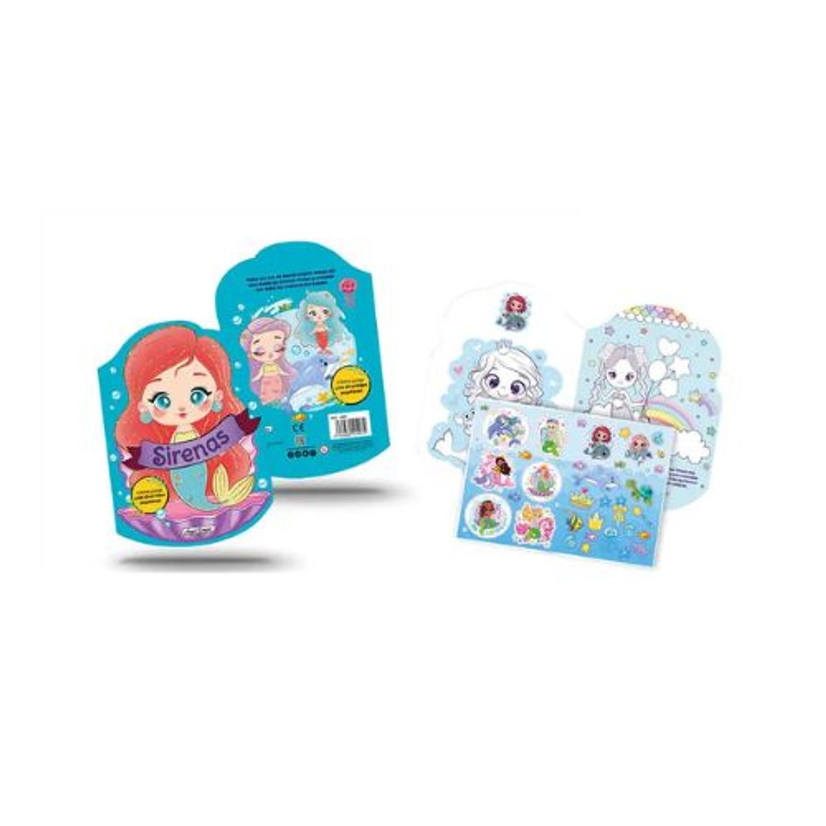 GENERICO - Libro Para Colorear Sirenas Con Stickers
