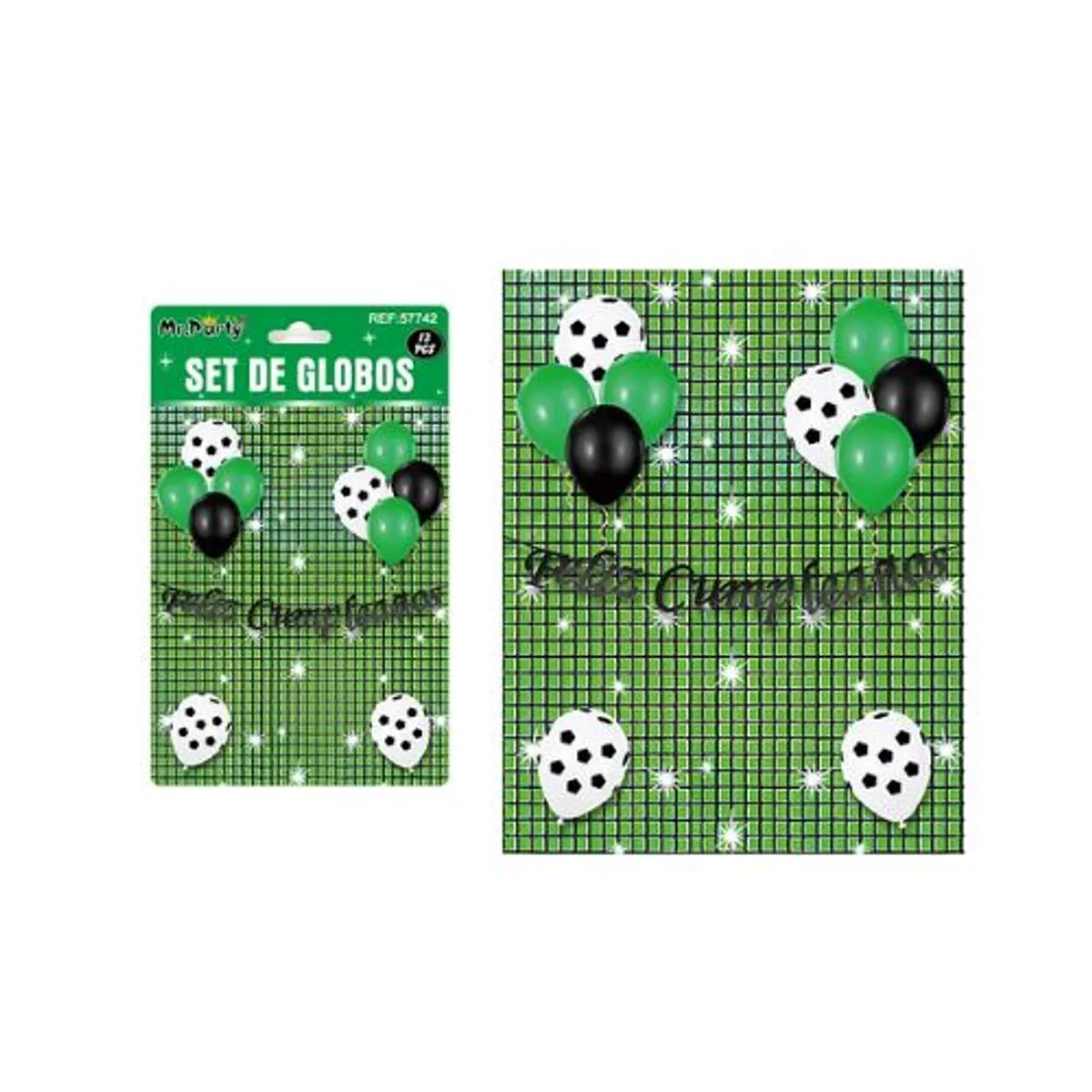 GENERICO - Set de globos con fondo disco verde 13pcs
