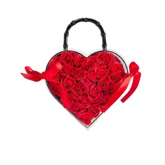 GENERICO - Cartera de Corazón Con 30 Rosas Eternas Rosas de Jabón San Valentín