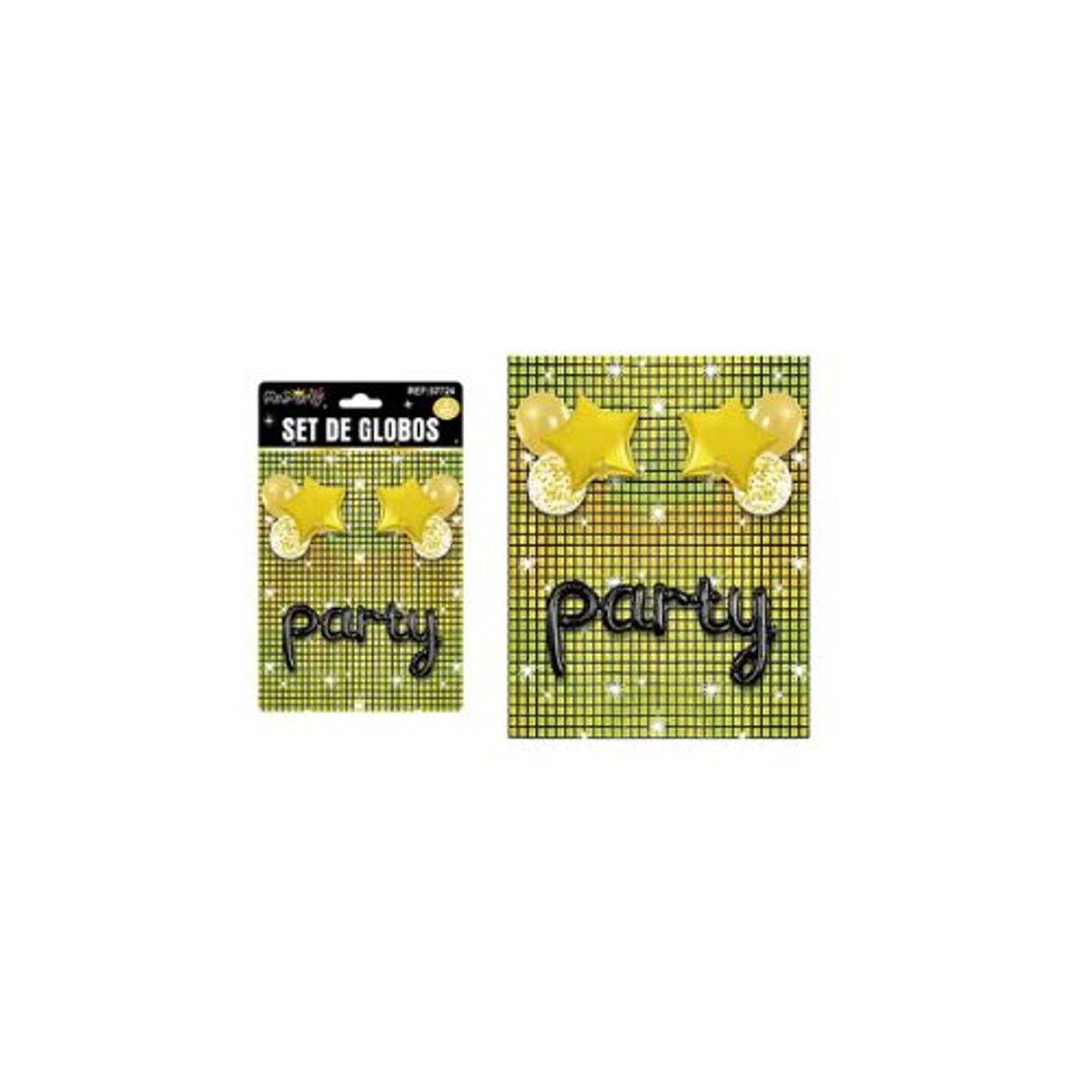 GENERICO - Set de globos party con fondo disco dorado 9pcs