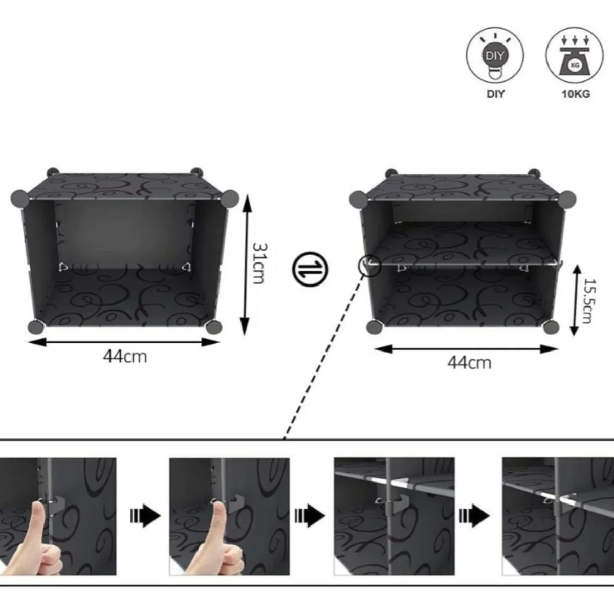 MOMO - Zapatero Organizador De Zapatos 3 Pisos Estrecho 12 Pares Negro