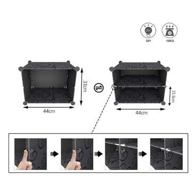 Imagen 2 del producto Zapatero Organizador De Zapatos 3 Pisos Estrecho 12 Pares Negro