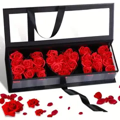 GENERICO - Caja De Rosas Premium Rosas Eternas Rosas de Jabón San Valentín Rojas
