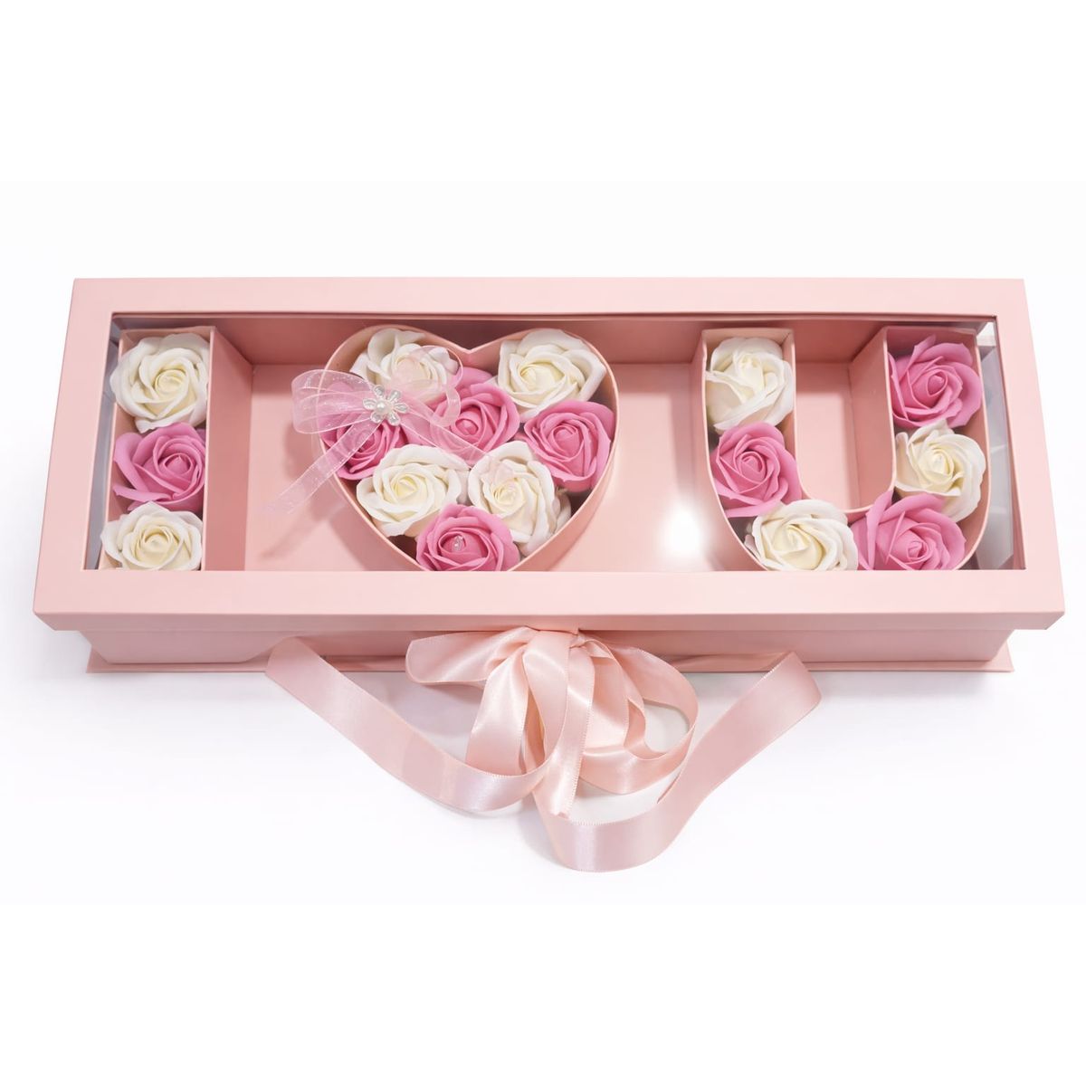 GENERICO - Caja De Rosas Premium Rosas Eternas Rosas de Jabón San Valentín Rosadas