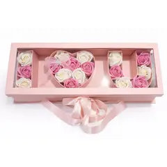 GENERICO - Caja De Rosas Premium Rosas Eternas Rosas de Jabón San Valentín Rosadas