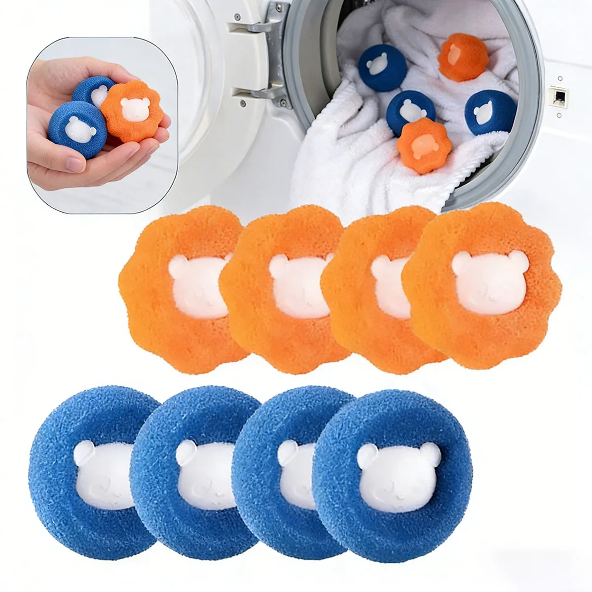 GENERICO - 8 Bolas De Atrapa Pelusas Lavadoras De Mascotas Perro Gato