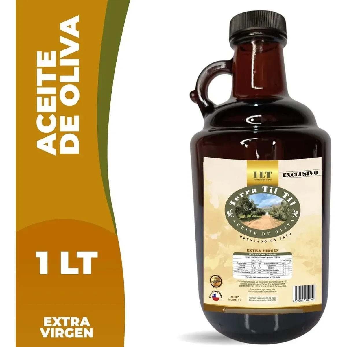 GENERICO - Aceite Oliva Extra Virgen Premium Terra Til Til 0.2 Acidez