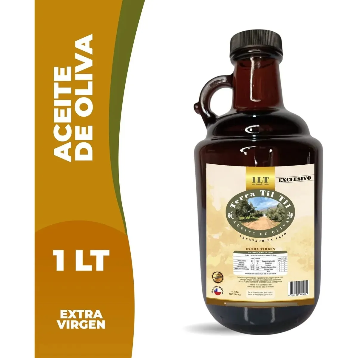 GENERICO - Aceite Oliva Extra Virgen Premium Terra Til Til 0.2 Acidez