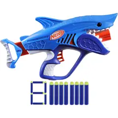 HASBRO - Lanzador De Dardos Fácil Nerf Junior Wild Sharkfire Azul