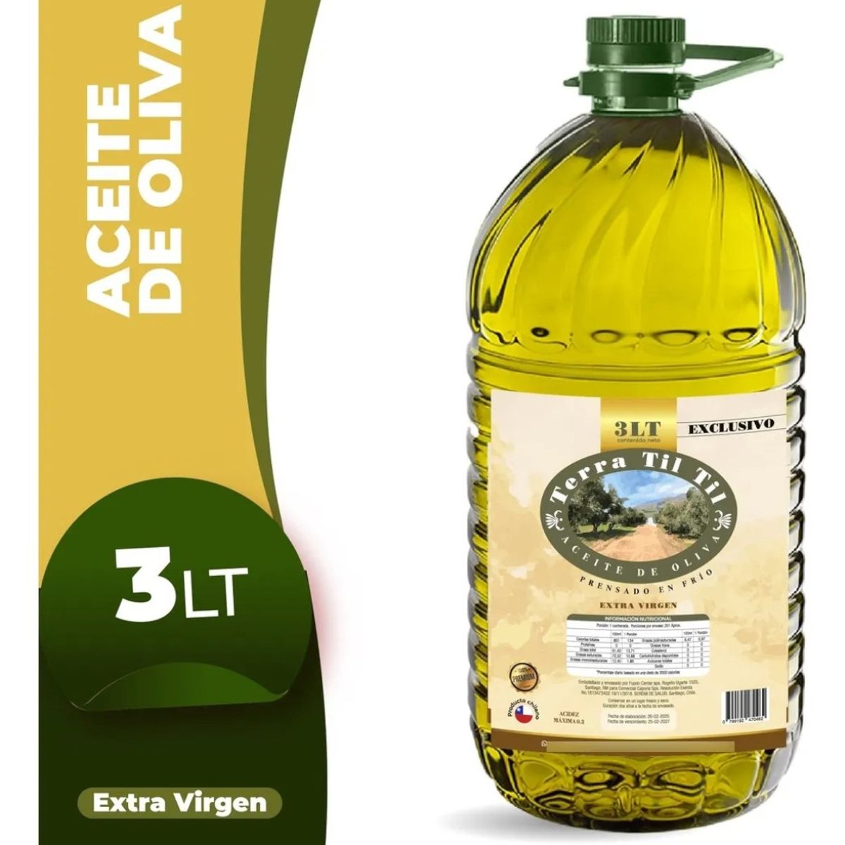 GENERICO - Aceite Oliva Extra Virgen 3l Terra Til Til Bidón Pet