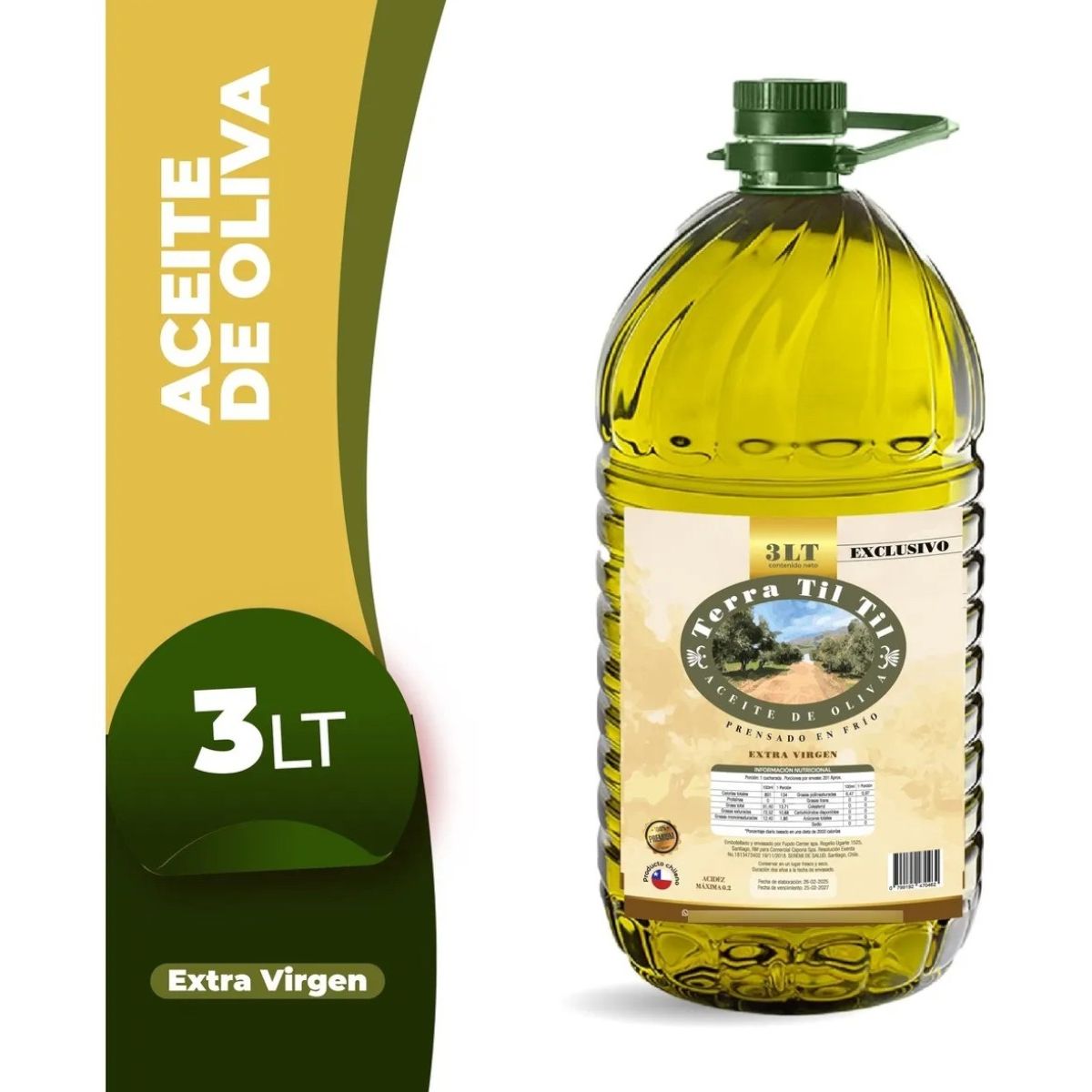 GENERICO - Aceite Oliva Extra Virgen 3l Terra Til Til Bidón Pet